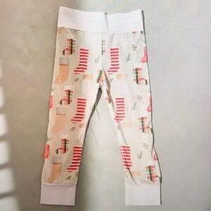 Doodle Pants Festive Socks Leggings - White and Red